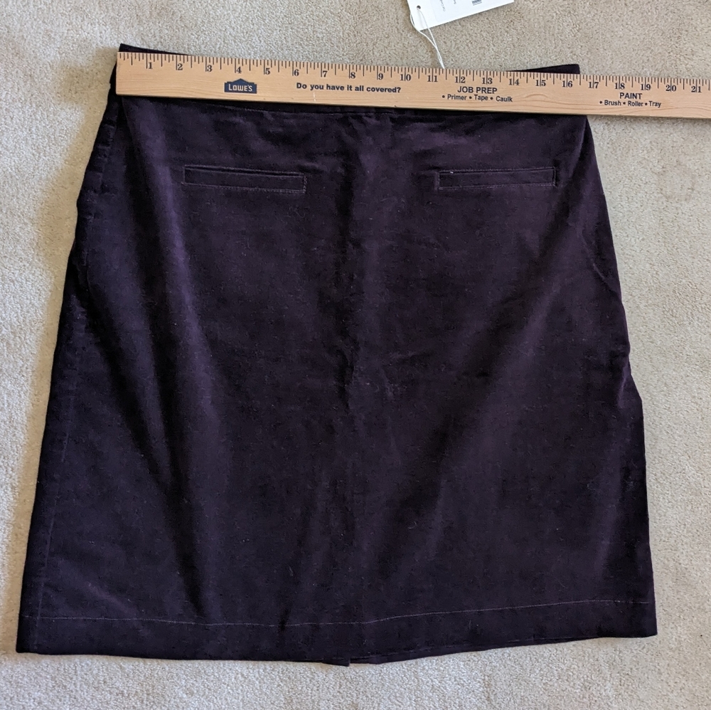 NWT WoolOvers Skirt, Cotton Blend, Midi, Career, Fall, Dark Plum, Stretchy, 10 - Picture 3 of 6